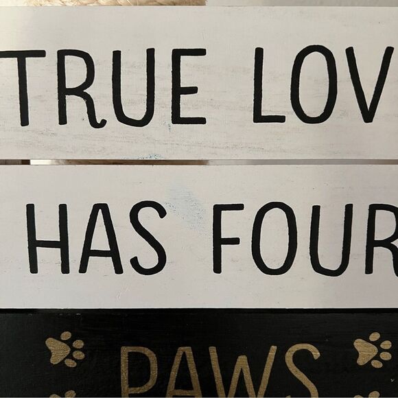 True love has four paws and a tail wooden rustic pet sign cat dog‎ lovers decor - Picture 6 of 6